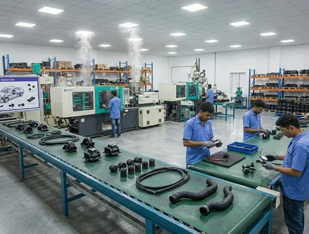 Setor automotivo em borracha