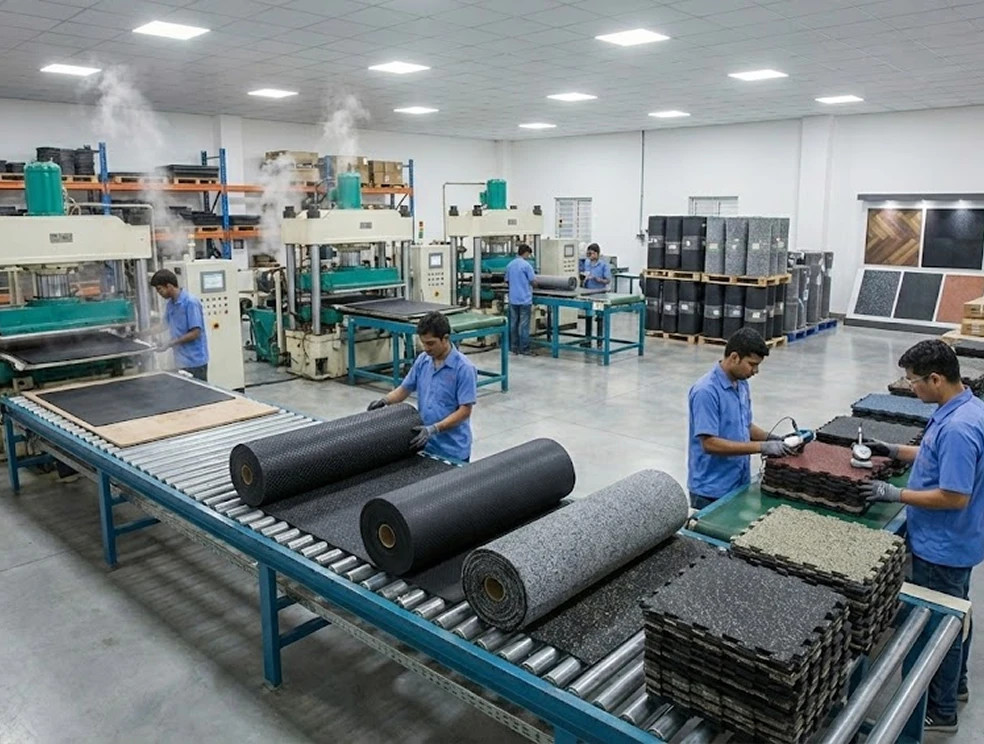 Pisos e mantas de borracha