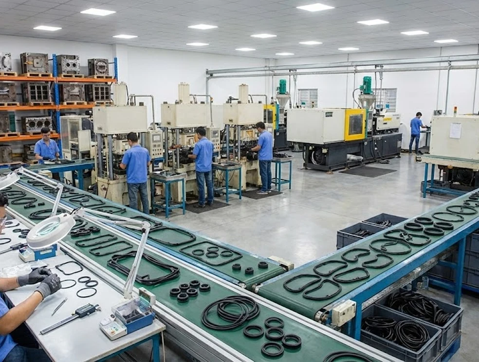 Vedação industrial em borracha
